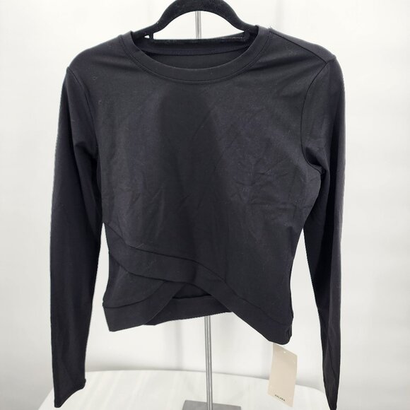 HALARA Crossover Hem Long Sleeve Yoga Top Black Small NWT - Picture 4 of 7